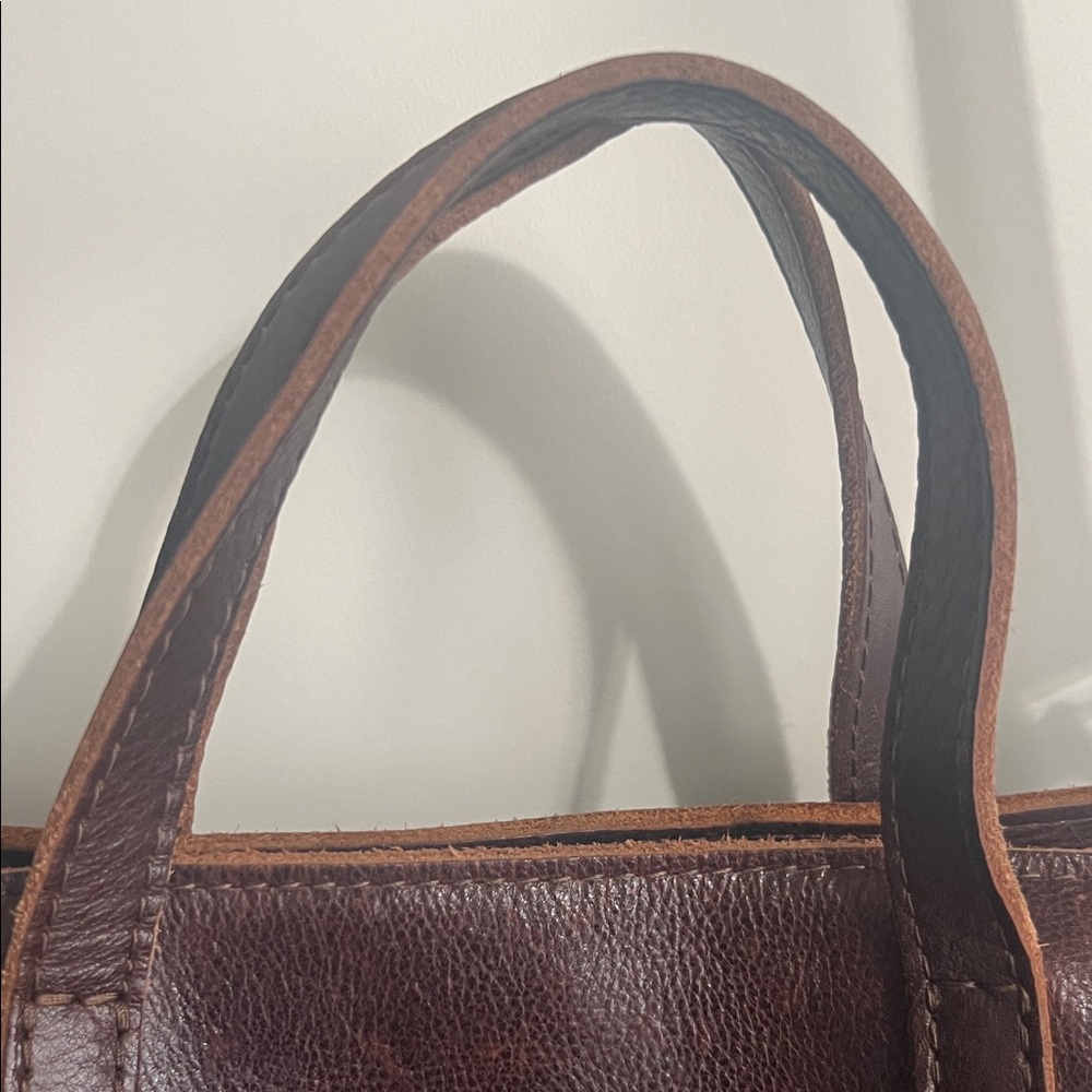 Portland Leather Dark Brown Leather Tote with Crossbody Strap, size Medium - Picture 3 of 9